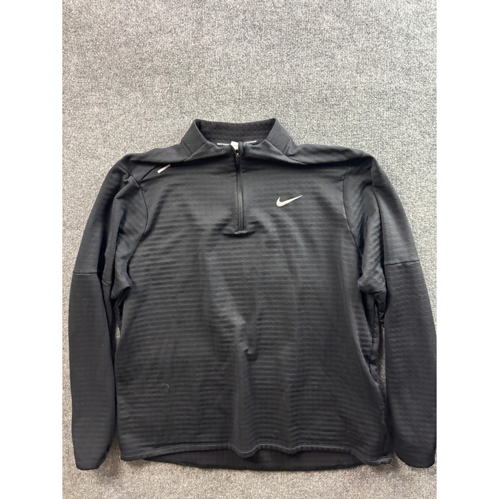 Nike 1/4 Zip Pullover Mens XXL Black Therma-FIT Running Long Sleeve Shirt